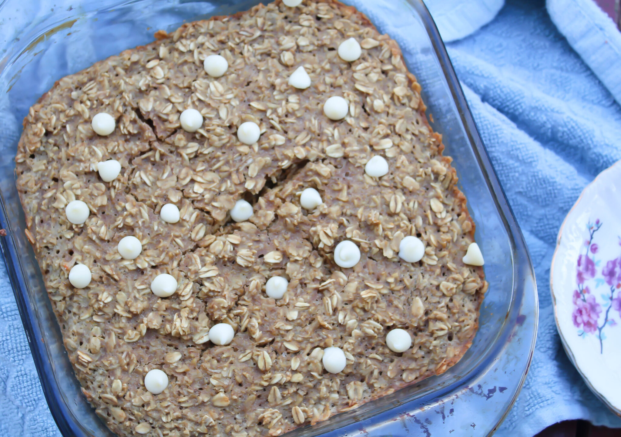 This Peanut Butter Chocolate Chip Baked Oatmeal is one of my family's favorite ways to jazz up a staple. It's a Trim Healthy Mama "E" and sugar-free.