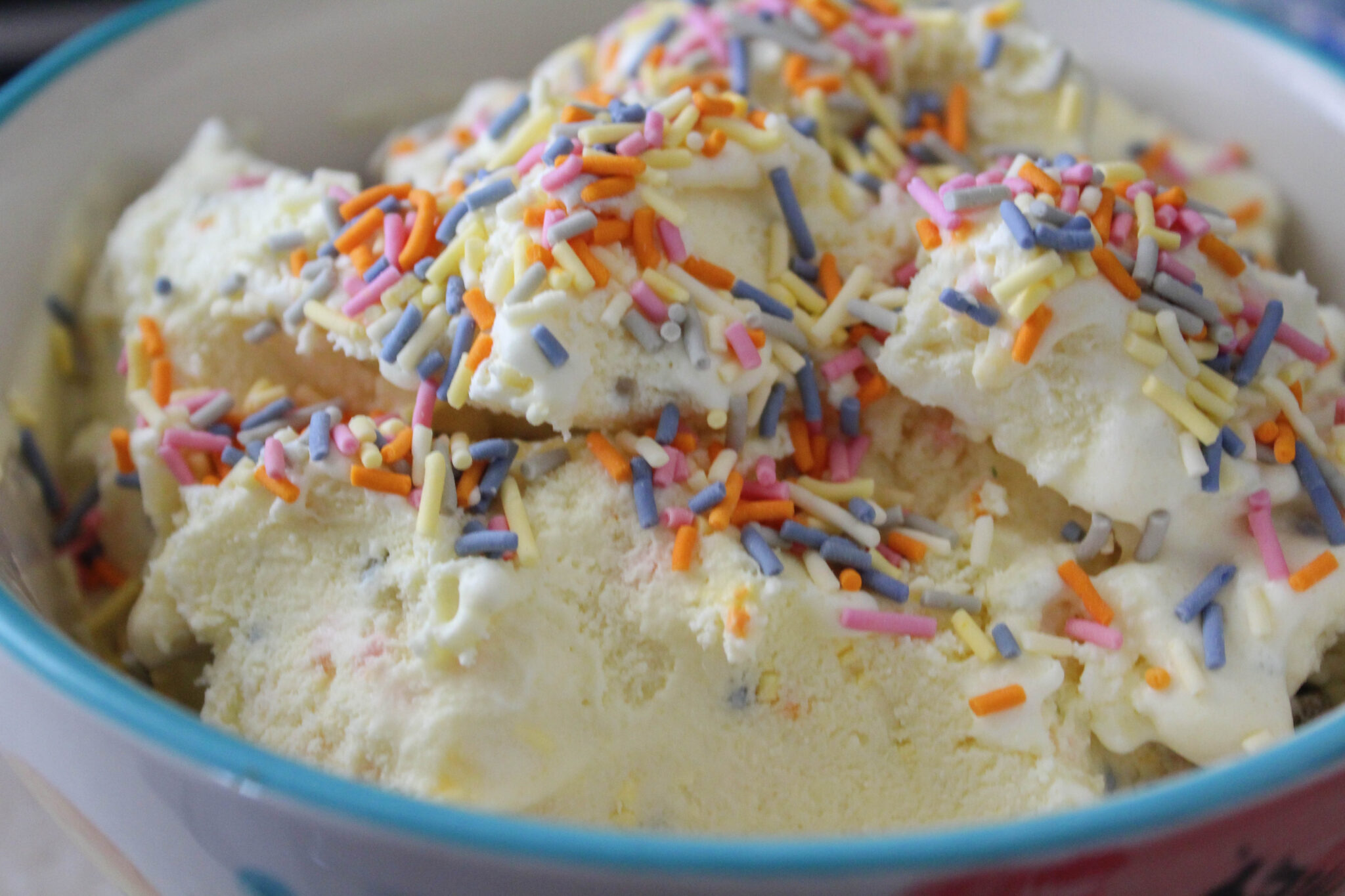 Craving ice cream cake? Try my Birthday Cake Ice Cream! It's creamy and so much fun. It's a Trim Healthy Mama S, Keto, and Sugar-Free,