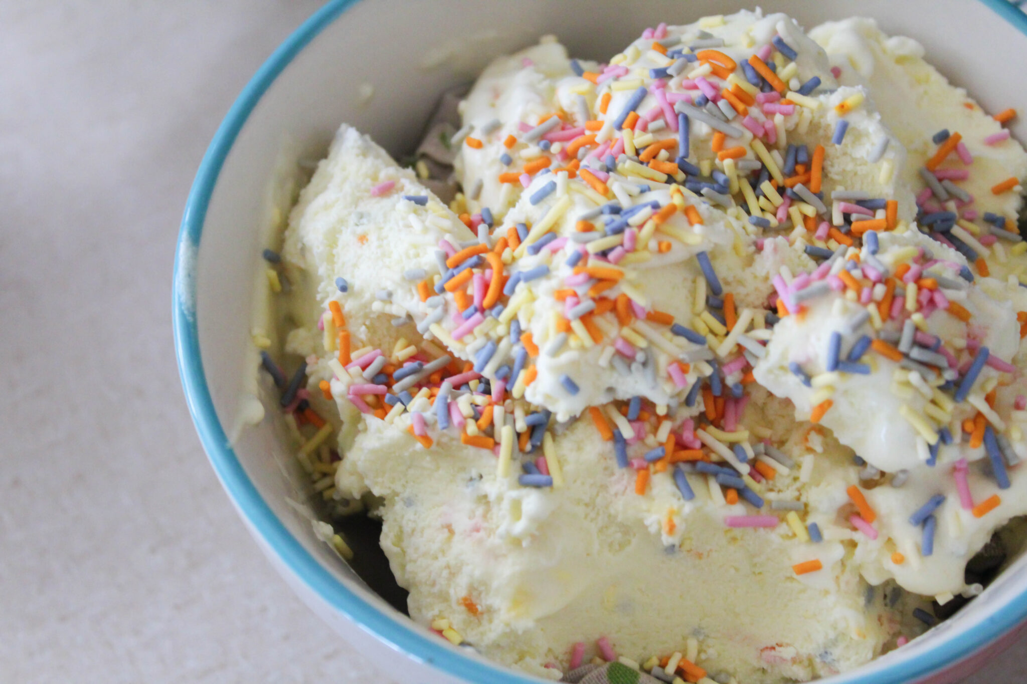 Craving ice cream cake? Try my Birthday Cake Ice Cream! It's creamy and so much fun. It's a Trim Healthy Mama S, Keto, and Sugar-Free,