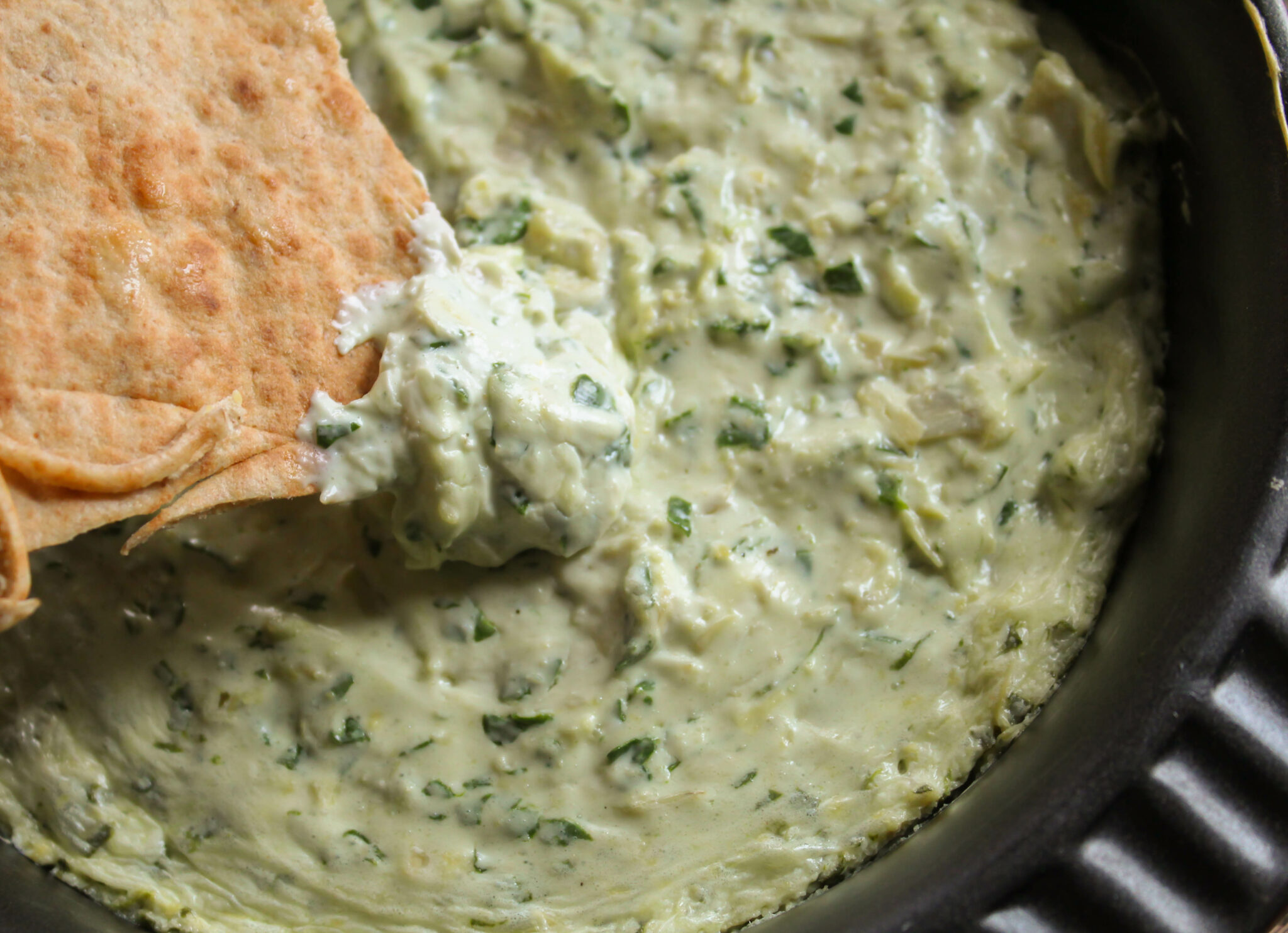 My Light Spinach and Artichoke Dip is a delightful, healthy snack! Serve it with pita chips or veggies!