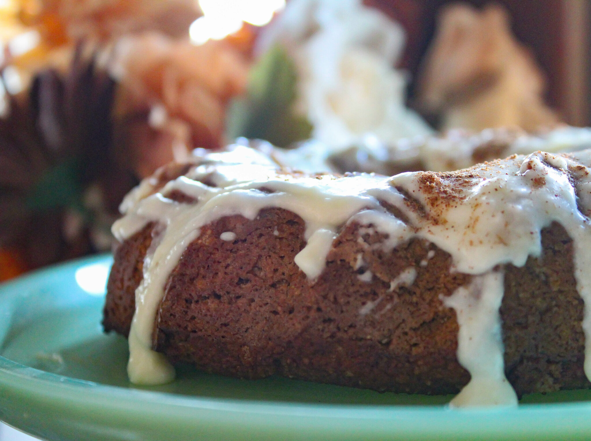 My Pumpkin Spice Coffee Cake is the perfect Fall treat! A perfectly spiced cake topped with a creamy glaze. What could be better? 