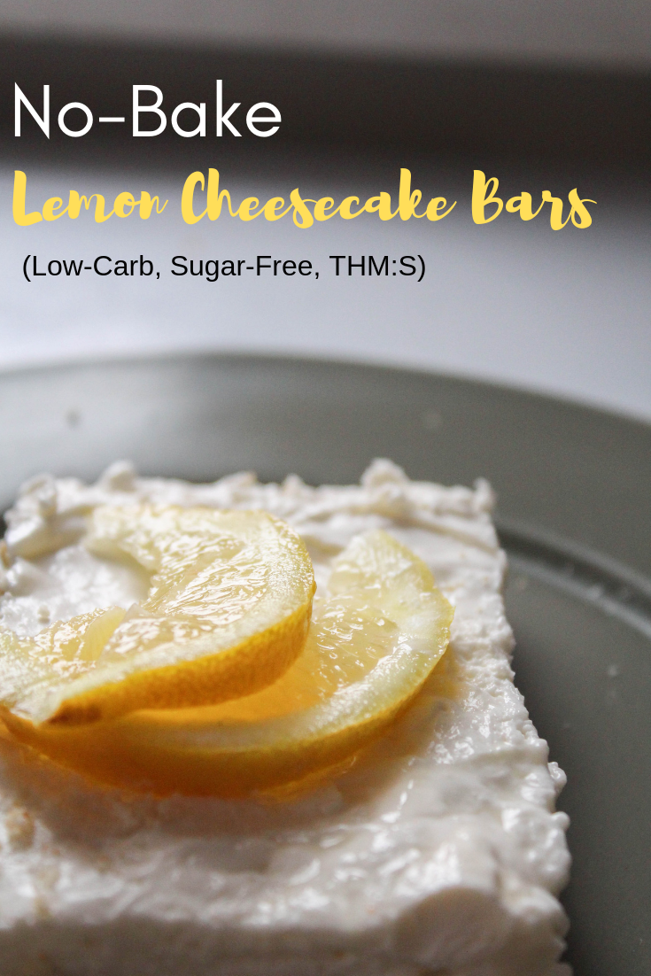No bake lemon cheesecake bars Keto Low Carb Sugar Free Trim Healthy Mama