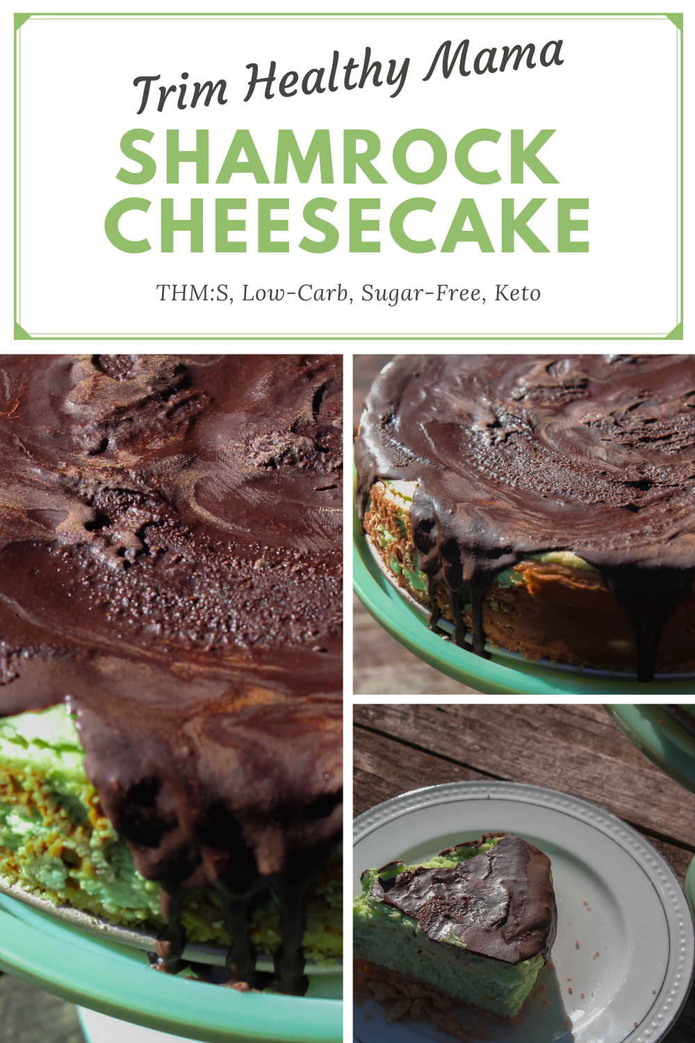 My Shamrock Cheesecake is the perfect way to celebrate St. Patrick's Day! A minty cheesecake with a delectable chocolate topping. What could be better?